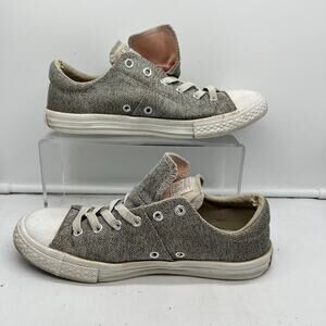Converse Shoes Youth 5 Womens 7 Gray Silver Double Tongue Chuck Taylor Low